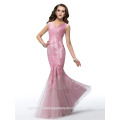 Alibaba Elegant Applique Long New Designer V Neck Soft Lace Mermaid Evening Dresses Or Bridesmaid Dress LE10